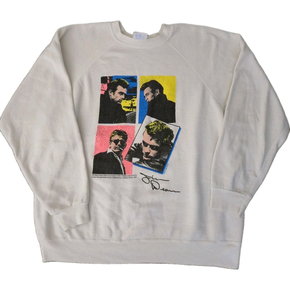 Vintage 90s James Dean Comic Book Style Graphic Crewneck Sweatshirt Size L